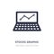 stocks graphic on laptop monitor icon on white background. Simple element illustration from Tools and utensils concept