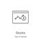 stocks icon vector from type of website collection. Thin line stocks outline icon vector illustration. Linear symbol for use on