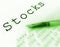 Stocks Word Displays Investing In Company And Shares