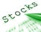 Stocks Word Displays Share Market And Investment