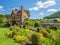 Stokesay Castle Gatehouse and garden, Shropshire, England.