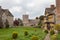 Stokesay Castle in Shropshire on cloudy day