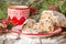 Stollen.Traditional German Christmas cake