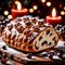 Stollen, traditional popular sweet dessert cake, christmas bread food photo