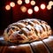 Stollen, traditional popular sweet dessert cake, christmas bread food photo