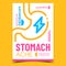 Stomach Ache Creative Advertising Poster Vector