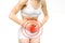 Stomach ache, woman with problem during menses