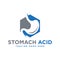 Stomach acid health illustration logo