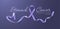 Stomach Cancer Awareness Calligraphy Poster Design. Realistic Periwinkle Ribbon. November is Cancer Awareness Month