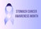 Stomach cancer awareness month concept vector. Event is celebrated in November. Periwinkle ribbon isolated on purple background