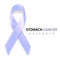 Stomach Cancer Awareness Month. Realistic Periwinkle ribbon symbol. Medical Design. Vector illustration