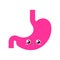 Stomach Cute. funny internal organ cartoon style. Human anatomy kids character. Childrens style