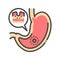 Stomach disease gastritis line color icon. Gastric inflammation. Human organ concept. Sign for web page, mobile app, button, logo