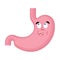 Stomach does not know confused emoji face avatar. Belly perplexed emotions. Internal organ surprise. Vector illustration