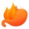 Stomach fire icon, cartoon style