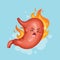 Stomach heartburn. Gastritis and acid reflux, indigestion and stomach pain problems vector concept