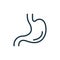 Stomach Line Icon. Human Alimentary Internal Organ Linear Pictogram. Healthy Stomach Outline Icon. Editable Stroke
