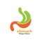 Stomach Logo concept Leaf design, template 