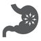 Stomach pain glyph icon, body and sick, abdominal ache sign, vector graphics, a solid pattern on a white background.