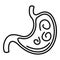 Stomach parasite icon, outline style