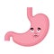 Stomach sad emoji face avatar. Belly sorrowful emotions. Internal organ dull. Vector illustration