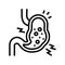 stomach upset line icon vector illustration