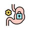 stomach work stop color icon vector illustration