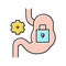 stomach work stop color icon vector illustration