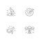 Stomachache linear icons set