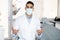 Stomatological Services. Portrait Of Arab Dentist In Medical Mask Talking At Camera