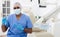 Stomatologist preparing dental diagnostic instruments for work