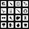 Stomatology dental icons set, simple style