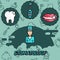 Stomatology flat concept icons