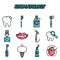 Stomatology flat icons set