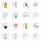 Stomatology icons set, flat style