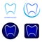 Stomatology logos set with tooth contour