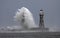 Stomy weather at Roker Lighthouse