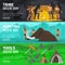 Stone age caveman evolution banners