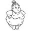 Stone Age fat woman cartoon