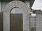 Stone arch on a white background. entrance door