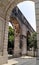 Stone arches of Amoreiras section of the Aguas Livres Aqueduct, Lisbon, Portugal