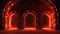 Stone Arches with Flames. Embracing the Essence of Ancient Classic Architecture