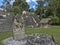 Stone artifacts of Maya Nation`s most significant Mayan city of Tikal Park, Guatemala
