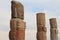 Stone atlantes statues on top of pyramid in Tula Hidalgo Mexico IX