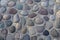 Stone background. walls of neatly arranged stones. Stone surface. Detail of floor tiles useful as a background texture