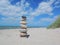 Stone balance on the beach