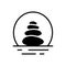 Stone Balance Yoga Silhouette Icon. Wellness Meditation Calm Pebble Rock Pictogram. Zen Wellbeing Black Icon. Spa Beauty