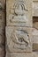 Stone bas-reliefs on Hindu temples. Prasanna Virupaksha temple is also known as the Underground Shiva Temple in Hampi, Karnataka,