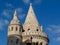 Stone bastion turret exterior detail in Budapest, Hungary