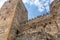 Stone battlements and towers of Ananuri fortress